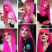 AISI Beauty Long Hot Pink Wig for Women | 24 Inch Straight Synthetic Colored Wig with Bangs for Party Cosplay - Buy Online on GoSupps.com