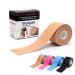 Shukash Kinesiology Tape 6 Meter Roll Elastic Muscle Support for Sports Injury and Recovery Physio Tape Sports Strapping Athletic Tape for Ankle Knee Beige