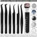 PHLASH TOOLS Eyelash Extension Tweezers Set - Pack of 6 Japanese Stainless Steel Professional Lash Extensions Kit for Precision Application - Black - Buy Online on GoSupps.com
