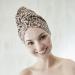 Hair Turban Quick-Dry Microfiber Towel - Absorbent Cheetah Print Universal Size with Loop & Buttons - Buy Online on GoSupps.com