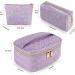 3-Pack Purple Leather Cosmetic Makeup Bag Set for Women - Waterproof Portable Travel Organizer - Buy Online on GoSupps.com