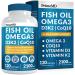 4-in-1 Fish Oil Omega 3 Fatty Supplements (2100mg) - Omega 3 Fish Oil with Vitamins D3 K2 and CoQ10 - Lemon Flavored (120 softgels) 120 Count (Pack of 1)