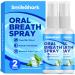 SmileShark Fresh Breath Spray (2 Pack) Mouth Moisturizer for Dry Mouth Long Lasting Mint Flavor 1.69 oz Travel Size Alcohol-Free & Sugar Free Natural Ingredients for Bad Breath Instant Fresh