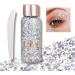 Body Glitter Gel Face Glitter Mermaid Chunky Glitter Hair Glitter Body Festival Glitter Eyeshadow Sequins Glitter for Face Body Eye Hair Nails Makeup Long Lasting Sparkling(Silver) 102#Silver