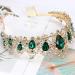 Didder Baroque Vintage Tiara - Green Crystal Crown for Women - Royal Gold Headband for Bridal, Wedding, Prom, Birthday Party - Buy Online on GoSupps.com