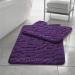 Comfort Collections Bathrocking Set slip-resistant soft toilet and bathroom carpet memory foam pebble design color: violet 2-part