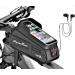 Alphantino Waterproof Bike Frame Bag - Large Cycling Phone Pouch Bicycle Phone Holder for GPS, Front Frame Military Grade Eva Bag Navi Pressure-Resistant Handlebar Bag, TPU Touch-Screen with Sun-Visor