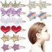 Beaupretty 8 Pairs Hair Clips Girls Glitter Hair Clips Girls Cute Star Hair Clips Crown Butterfly Heart Hair Clips Children