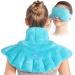 Relief Expert Microwavable Heating Pad for Neck and Shoulders, Extra Large Weighted Microwave Heated Neck Wrap for Pain Relief with a Microwave Eye Mask, Combo Pack Blue