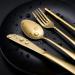 Boulder Bee Camping Utensil Set - Stainless Steel Flatware for Outdoor Picnics - Travel Silverware Set with Case - Includes Knife, Fork, Spoon, Straw, Cleaning Cloth - Gold - Buy Online on GoSupps.com