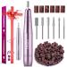 Electric Nail Files Adjustable Speed 0-20000RPM Nail Drill for Gel Acrylic Nature Nails Portable Manicure Pedicure Set with 6 Drill Bits 31 Sanding Bands E File Gifts for Beginner Girl Women Mum Corded light Purple