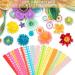 252 Piece Paper Quilling Flower Strips - DIY Petal Quilling Art Crafts - 14 Patterns, 9 Colors - Buy Online on GoSupps.com