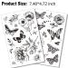 6 Sheets Tazimi Black Flower Butterfly Temporary Tattoos for Women - Waterproof, Long Lasting, Realistic Fake Tattoos for Arm, Legs, Chest - Body Art Sketch Stickers - Buy Online on GoSupps.com