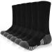 coskefy socks men women cotton sneaker socks 6 pairs long warm hiking socks with soft upholstery soft sports socks for fitness tennis trekking jogging run everyday 39-42 black-M08