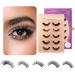 Beetles Easy Lashes False Eyelashes Zero Gravity Collection 5 pairs of Mixed Super Natural with tweezers Wispy Fluffy Fake Lashes for Women Strip Lashes Eyelash Extension Kit Faux Eyelashes 14 mm 3D 0-3-Zero Gravity Collection
