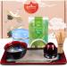 Goodwei Ensemble Th Matcha pour c r monie du th japonaise Bol matcha porte-balai et plateau th au design assorti avec v ritable matcha BIO du Japon (Rouge)
