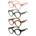 Eyekepper 4-Pack Round Reading Glasses for Women Large Frame Readers +1.75 4pcs-mix 1.75 x