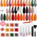 Aikker 27 Pcs Dip Powder Nail Kit Starter 20 Colours Nude White French Nail Art Clear Dipping Powder System Spring Colours Essential Liquid Set with Base & Top Coat Activator Manicure AK50 Hot Desert