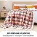 Brown Plaid Sherpa Throw Blanket | Warm Cozy Soft Blanket for Couch, Bed, Sofa | Reversible Fluffy Plush Fleece | 50 x 60 Inches - Buy Online on GoSupps.com