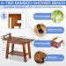 ETECHMART 2-Tier Bamboo Shower Bench 24 Inch Spa Stool with Storage Shelf - Brown - Buy Online on GoSupps.com