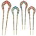 COMNICO 4 Pieces Hair Pins Metal U-Shaped Hair Forks Vintage Updo Hair Sticks with Rhinestone 2 Prong Bun French Hairpins Hairstyle Chignon Accessories for Women Girls Fine Thick & Long Hair Styling