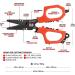 SAMSFX Fishing Braid Line Scissors Shears - Titanium Coated Dual-Serrated Blade, Orange Kraton Handle, Hard Sheath & Lanyard - Buy Online on GoSupps.com