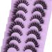 7 Pairs FANXITON 5D Natural Faux Mink Fluffy Cat Eye False Eyelashes - Wispy Curly Extensions - C-18MM-10 - Buy Online on GoSupps.com