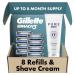 Gillette Mach3 Value Pack Mens Razor Blade Refills, 8 Count plus Gillette PURE Shave Cream, 6oz Mach3 8 Refills + 1 PURE Shave Cream
