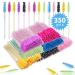E-HORDE 350 Pack Multicolor Crystal Mascara Brushes Disposable Eyelash Brush Mascara Wands Applicator Eyebrow Brushes Makeup Cosmetic Brush Extension Supplies Applicator Makeup Brush Kits