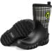 TIDEWE Rubber Boots for Women, 5.5mm Neoprene Insulated Rain Boots with Steel Shank, Waterproof Mid Calf Hunting Boots, Durable Rubber Work Boots for Farming Gardening Fishing (Black, Plaid & Realtree Edge Camo & NEXT CAMO G2, Size 5-11) Plaid 9