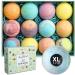 Tropical Fruit Bath Fizzies Set - 12 Large Bubble Bathbombs with Natural Essential Oils in Fruity Scents - Vegan Fizzy Bath Bombs Has Moisturizing Shea Butter and Coconut Oil Fruit 4.3 Ounce (Pack of 12)