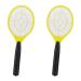2 x electrical fly swatters without chemical fabrics fly slower against flying mosquitoes & mosquitoes Fly Swatter yellow yellow 2 Pack
