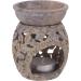 GURU Indian Fragrance Lamp | Essential Oil Diffuser & Tealight Holder | Aromatherapy Aroma Lamp - Round Flower Tendril 2 Beige (10x7.5x7.5 cm) - Buy Online on GoSupps.com