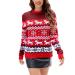Genetic women Christmas jumper long sleeves knit round neck Christmas xmas sweater sweater sale ladies cashmere sweater women 21-red m