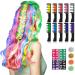 Hair Chalk for Girls Kastiny 10 Pieces Hair Colour Comb Temporary Hair Colour Chalk Comb for Kids Hair Dye Party and Cosplay with 4 Glitter Tubes & 32 Stencils