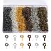SAVITA 1200pcs Metal Screw Eye Hooks, Iron Metal Mini Eye Pins Hooks Screw Eyes Peg for DIY Arts&Crafts Projects Jewelry Making Findings Repair Charm Bead (6 Colors)