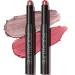 FOCALLURE 2 Pcs Shimmer Cream Eyeshadow Stick Brightener Eyeshadow Pencil Crayon Highlighter Eye Shadow Stick Sets with Crease-proof Formula Long Lasting Waterproof Eye Shadow Make Up Smoky Rose Blossom