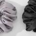 4PCS Large Satin Silk Scrunchies for Women - Big Glossy Hair Ties for Thick Hair - Jumbo Scrunchies Set in Black, White, Silver, Champagne - Buy Online on GoSupps.com