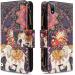 Miago Huawei Y5 2019 Leather Wallet Case - Colorful 9 Card Slots Elephant Flower Design Protective ZIP Flip Shell - Buy Online on GoSupps.com