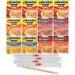 Maruchan Ramen Instant Lunch Variety, 5 Flavors (Pack of 12) with By The Cup Chopsticks Beef Variety