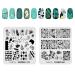 KADS Nail Stamping Plate Set - French Summer Flower Flamingo Rose Design with Stamper and Scraper - Buy Online on GoSupps.com