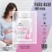 Folic Acid 400 mcg Vitamin B9 for Pregnancy, Maternal Tissue Growth & Immune System Support - 180 Vegan Tablets - Buy Online on GoSupps.com