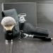 Men's shaving set with 3 blades safety razor with synthetic badger hair and shaving brush