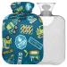 Naanle cartoon truck hot water bottle with reference transparent warm water bottle 1l hot hot water bottle for pain relief hot and cold therapy bed hand feet warmer