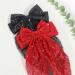2Pcs Glitter Layered Hair Bows 8 Inch Barrette Hair Clip for Women Girls - Black+Red - Buy Online on GoSupps.com