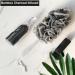 PPHAO Bamboo Charcoal Loofah on a Stick | Back Bath Brush Long Handle | Shower Loofah for Men and Women - 1 Pack - Buy Online on GoSupps.com
