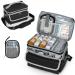 Medicine Storage Bag Pill Bottle Organizer with Shoulder Strap Travel Medicine Organizer Box First Aid Kit with Portable Small Bag Medication Bottle Organizer Empty Black