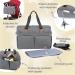 RUVALINO Diaper Bag - Large Stylish Weekender Travel Nappy Bag for Mom & Dad | Convertible Baby Bag with Changing Pad & Insulated Pockets (Gray) - Buy Online on GoSupps.com