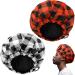 2 Pieces Large Waterproof Shower Caps for Men Reusable Adjustable Bath Cap Men Shower Cap Bath Bonnet Double Layer Terry Cloth Lined Bonnet for Shower Dry Hair Dreadlocks Braids Curly Long Hair