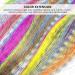 50 Pieces Colorful Synthetic Feather Hair Extensions with Iron Clip Hook and Loop 100 Silicone Loops Crochet Hair Extension Set Synthetic Hair Extension for Women Girls - Buy Online on GoSupps.com